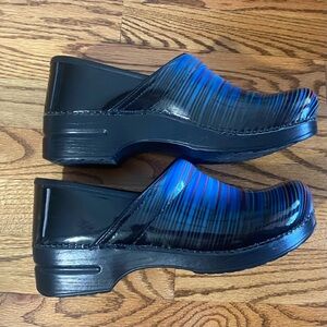 Dansko Professional Clogs Blue Multi Striped Shoes